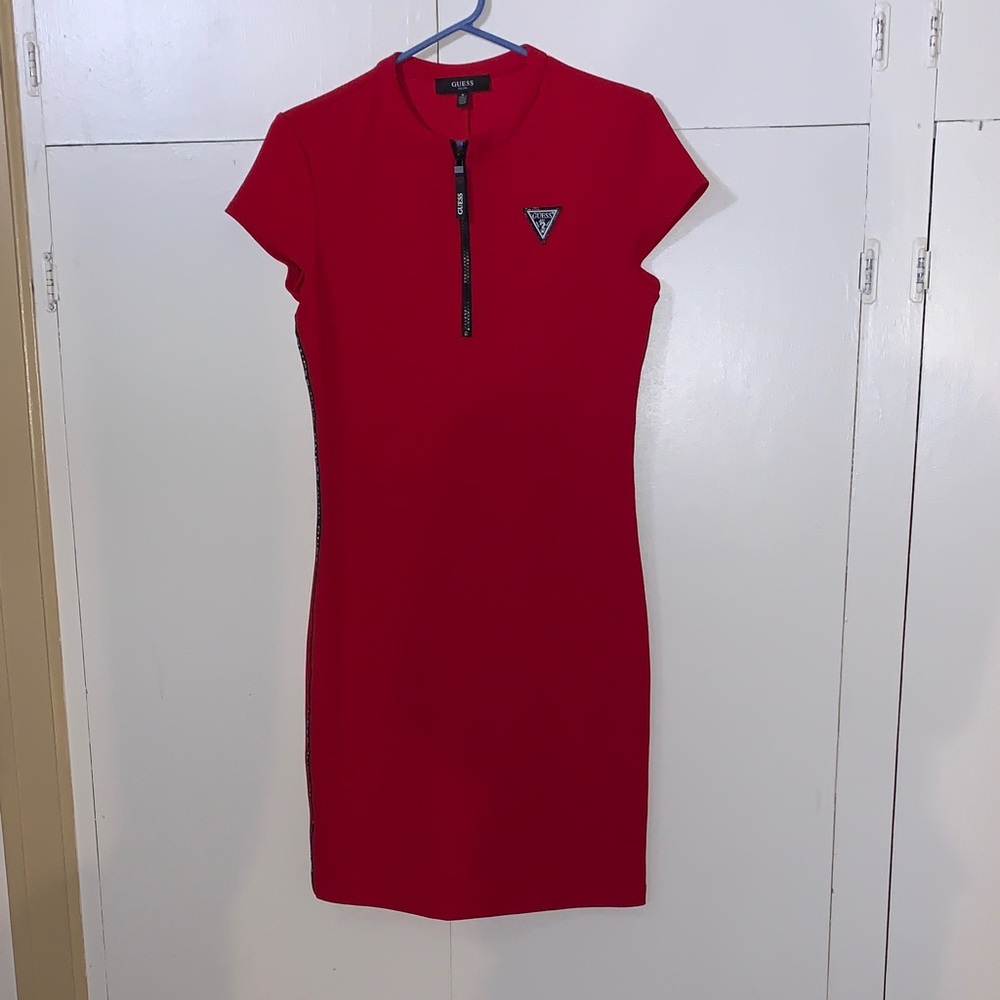 Guess Red Zip-Up Dress size Medium